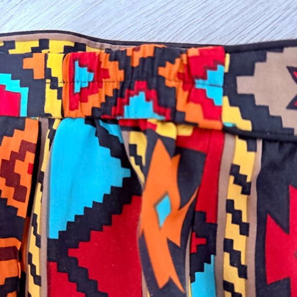 Doncaster Geometric ALine Skirt Size 8 Patchwork VTG Southwest Style Ethnic Boho - Picture 6 of 12